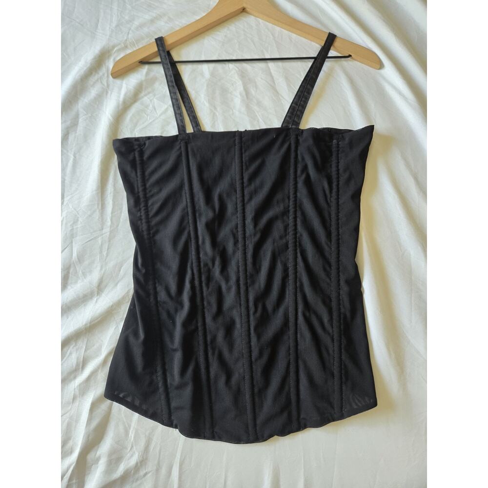 Leau Mesh XL Corset Top W/ Straps Boning Polished Glam Euro Summer Dark Feminine